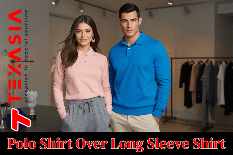 polo shirt over long sleeve shirt