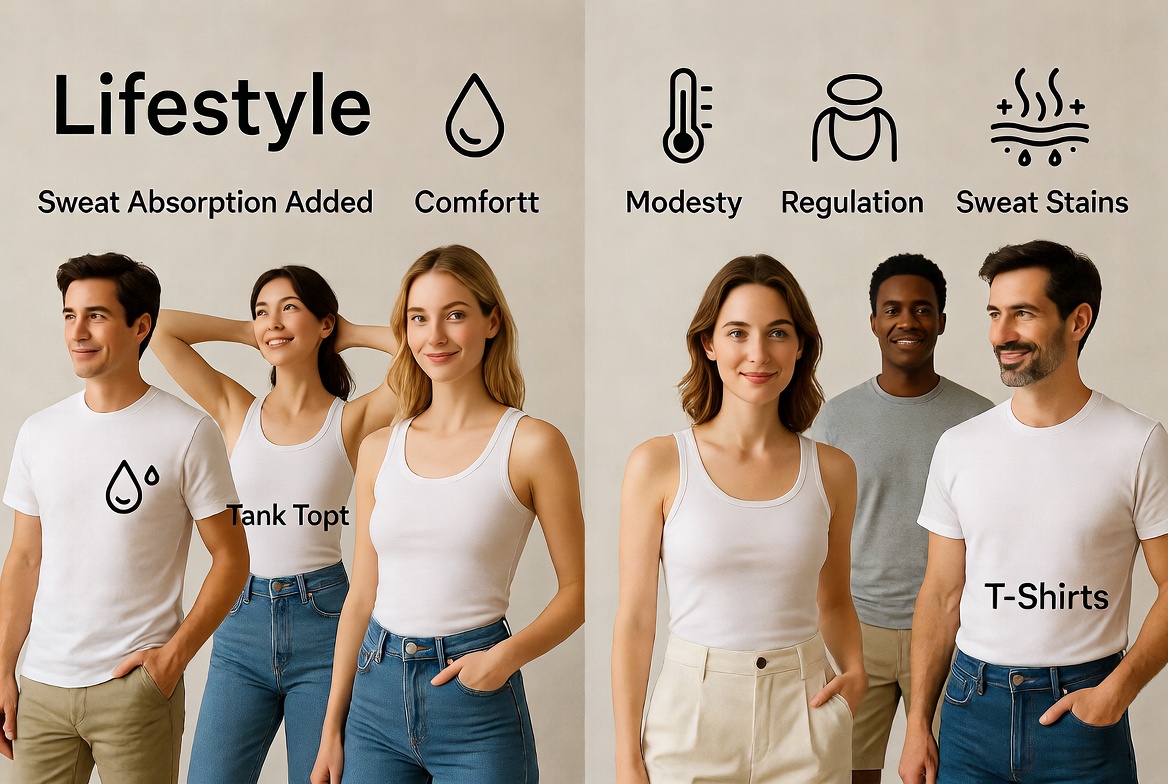 Why do people wear tank tops under t shirts