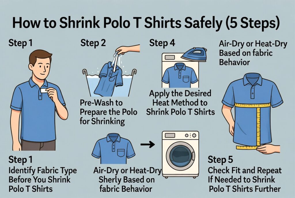 How to Shrink Polo T Shirts Safely (5 Steps)