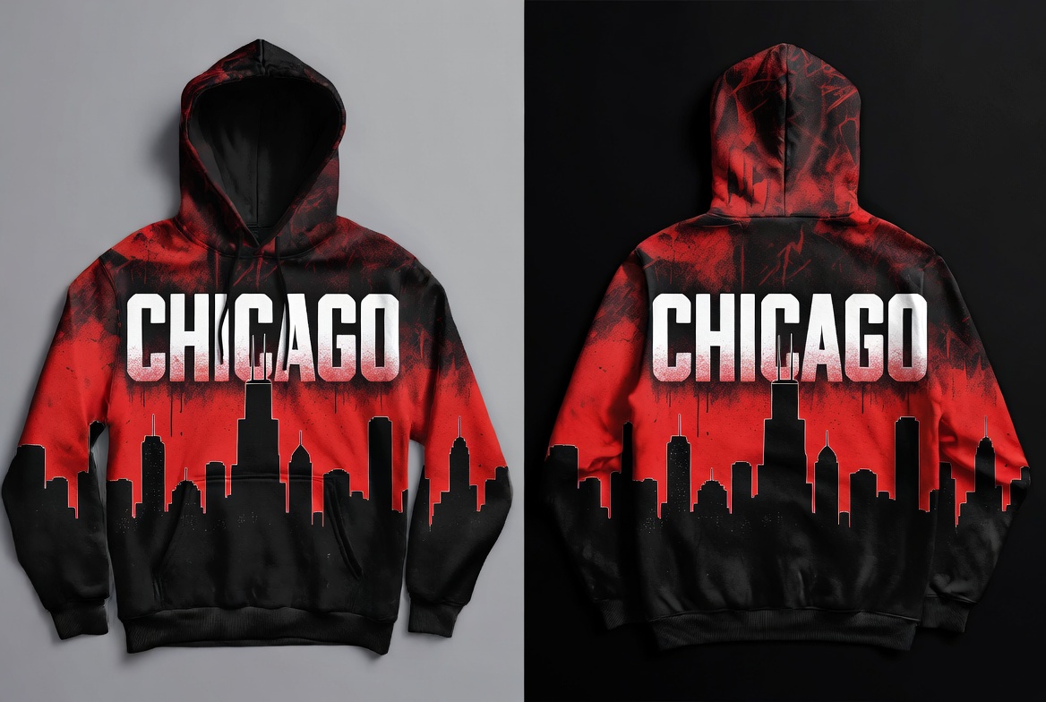 Custom Print Sweatshirt Hoodies for Chicago USA