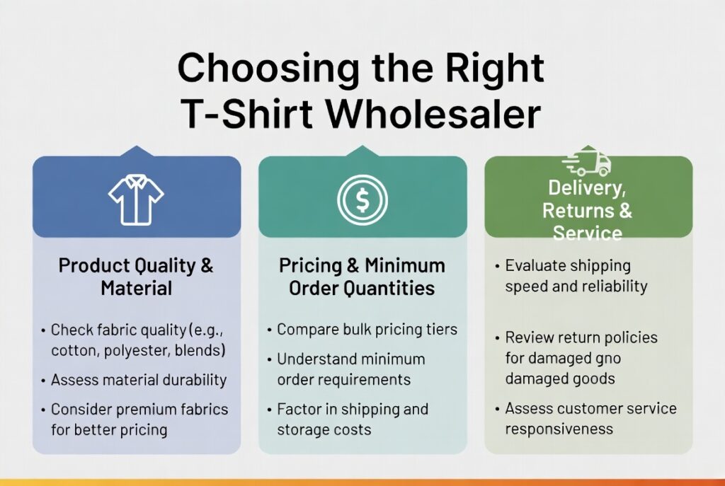 Factors to Consider When Selecting a T-Shirt Wholesaler