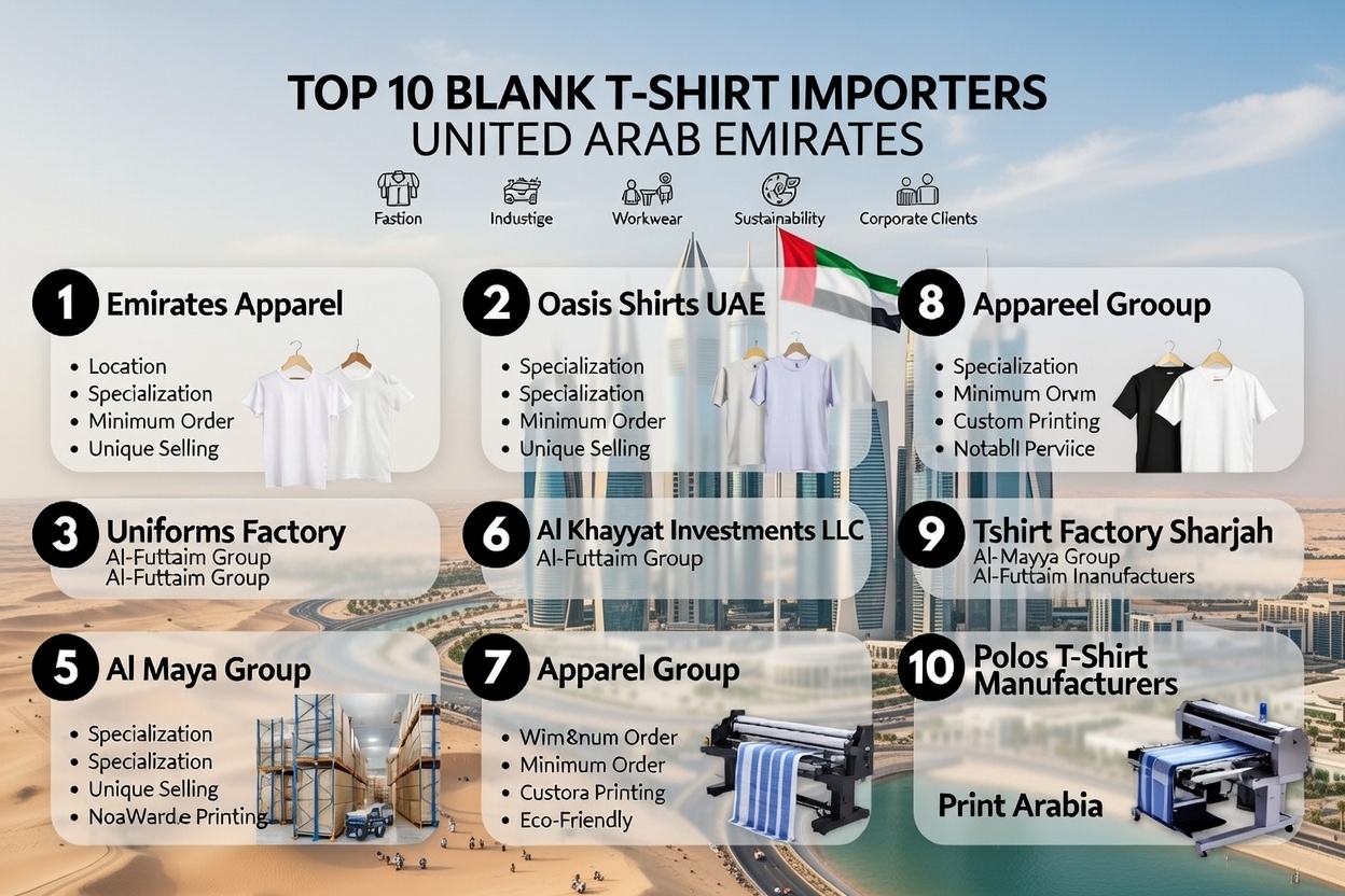 Top 10 Blank T-shirts Importers in United Arab Emirates