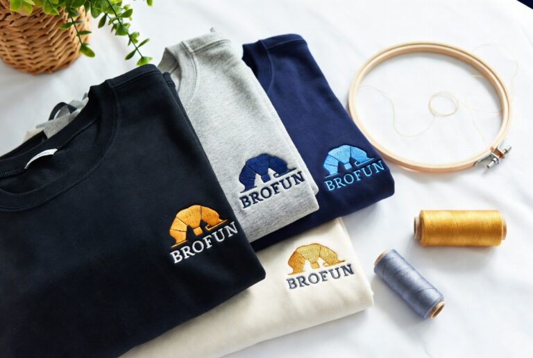 Bulk custom embroidered sweatshirt supplier