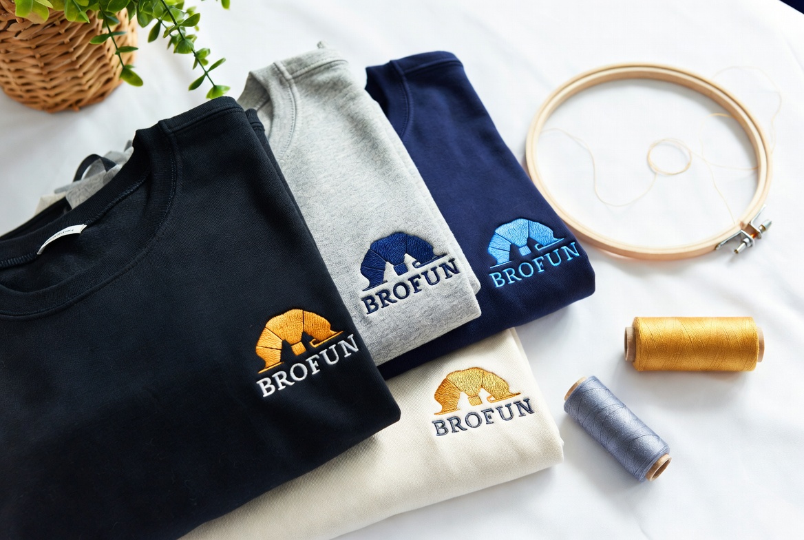 Bulk custom embroidered sweatshirt supplier