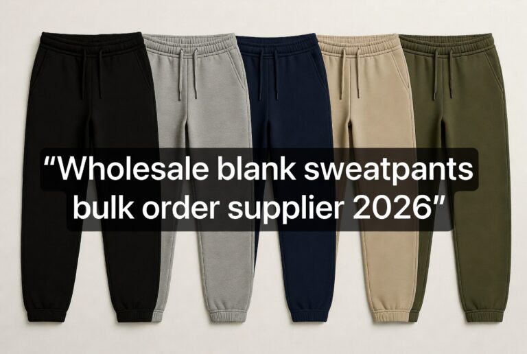 Wholesale blank sweatpants bulk order supplier 2026