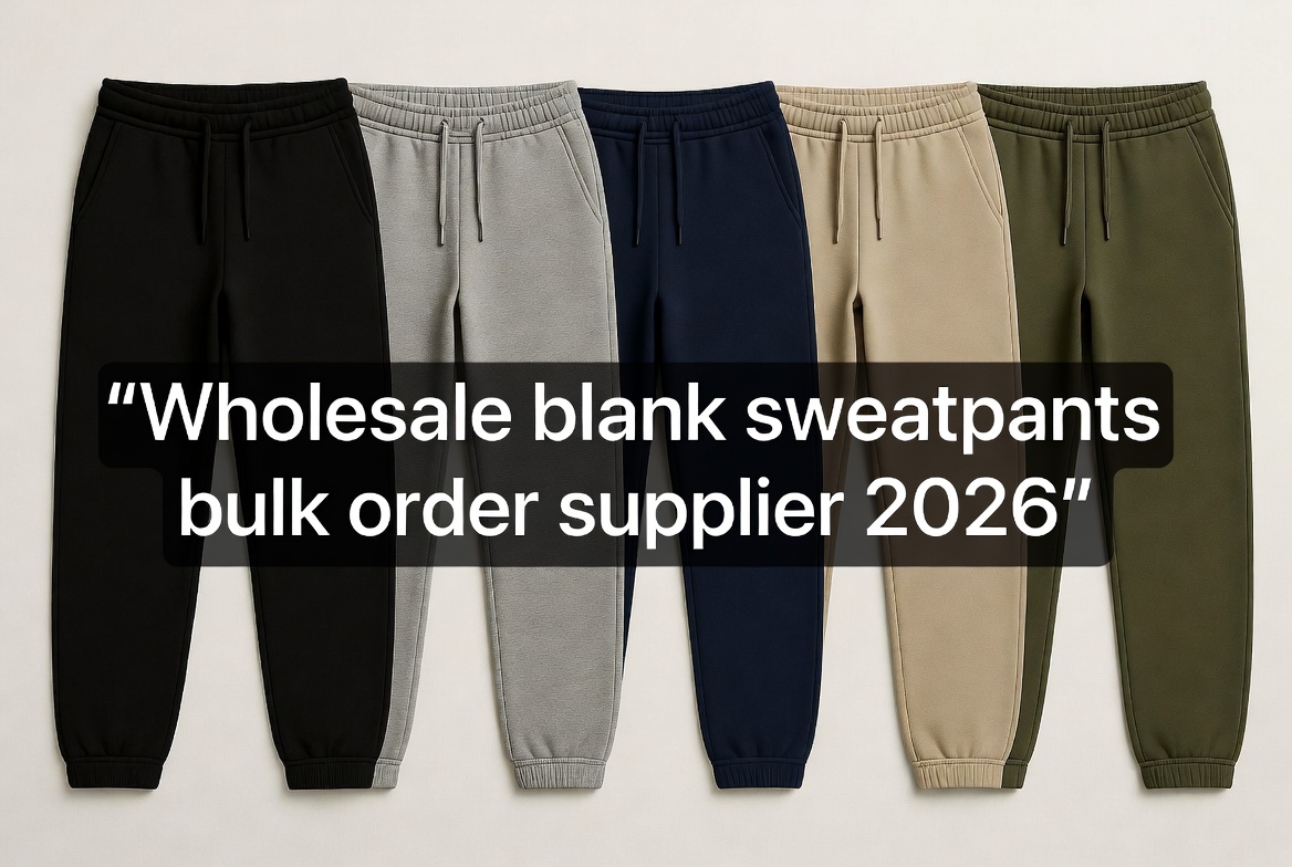 Wholesale blank sweatpants bulk order supplier 2026