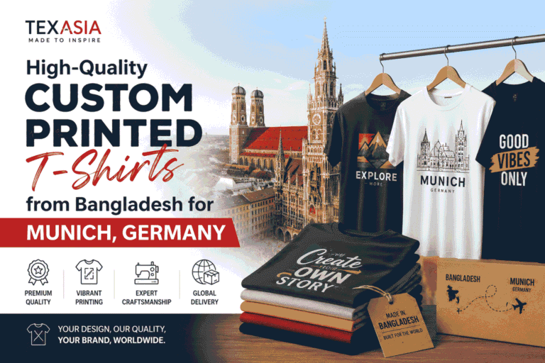 High Quality Custom Printed T Shirts Bangladesh for Munich germany