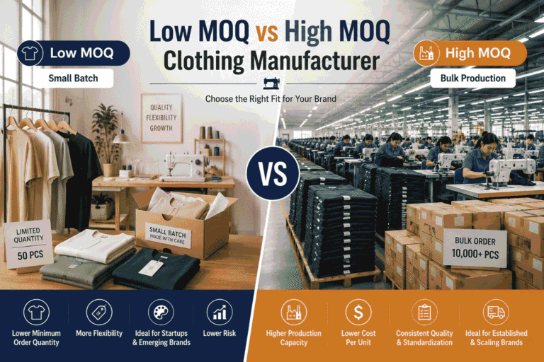 Low MOQ vs High MOQ Clothing Manufacturer