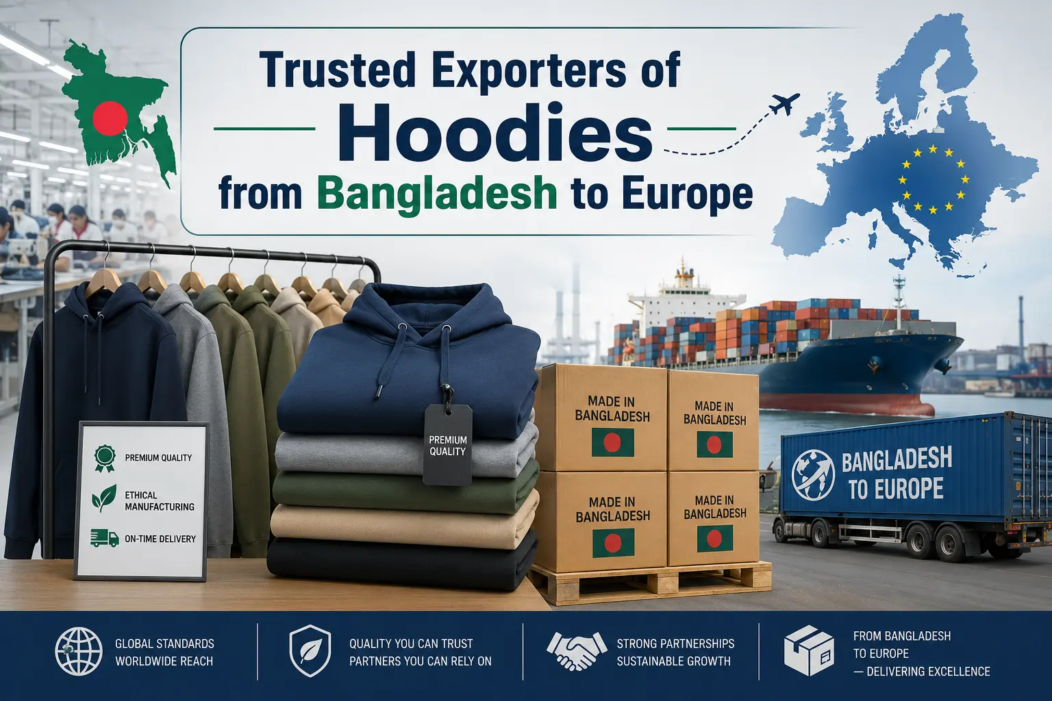 Trusted Exporters of Hoodies from Bangladesh to Europe