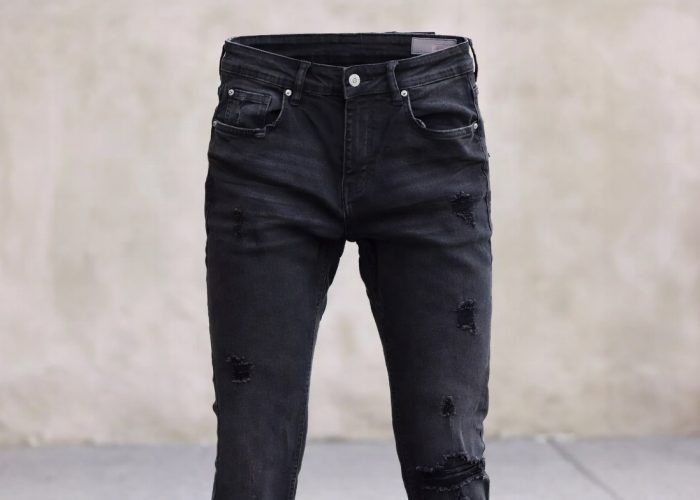 Black denim skinny jeans mens supplier To USA
