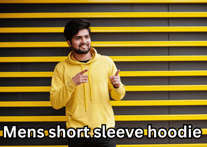 mens short sleeve hoodie